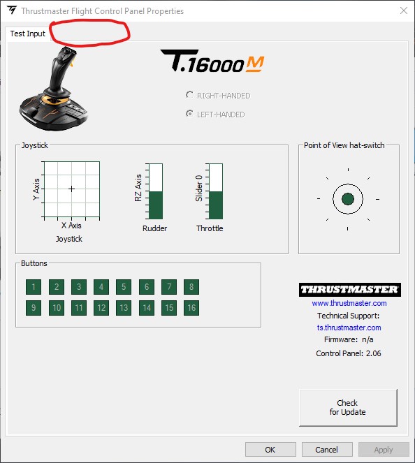 Joystick Control panel properties missing 