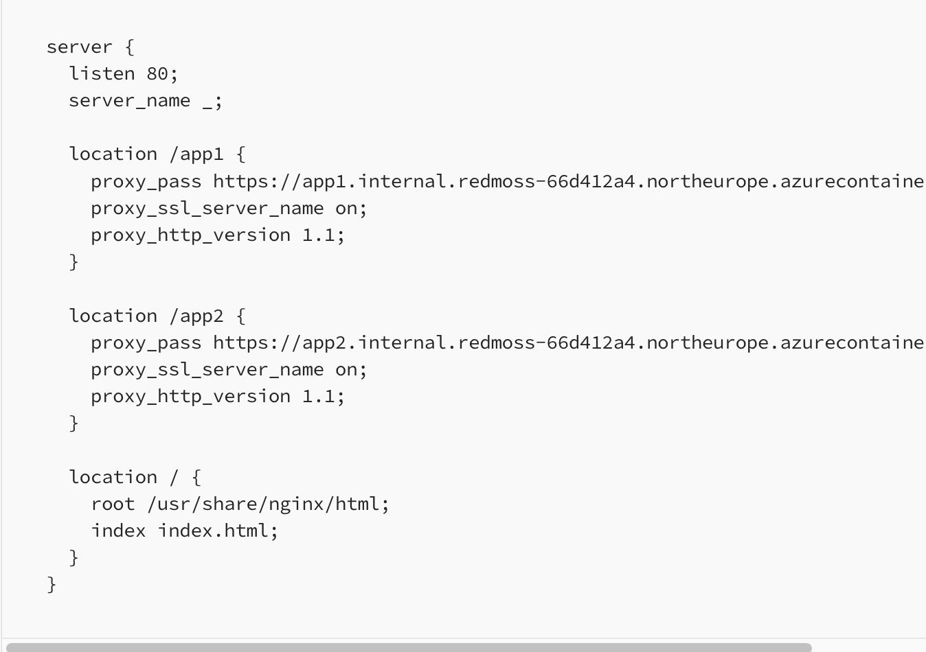 Containerised apps cannot be reach through nginx gateway container ...