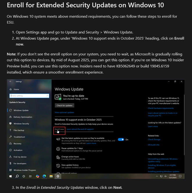 Win10 ESU Enroll