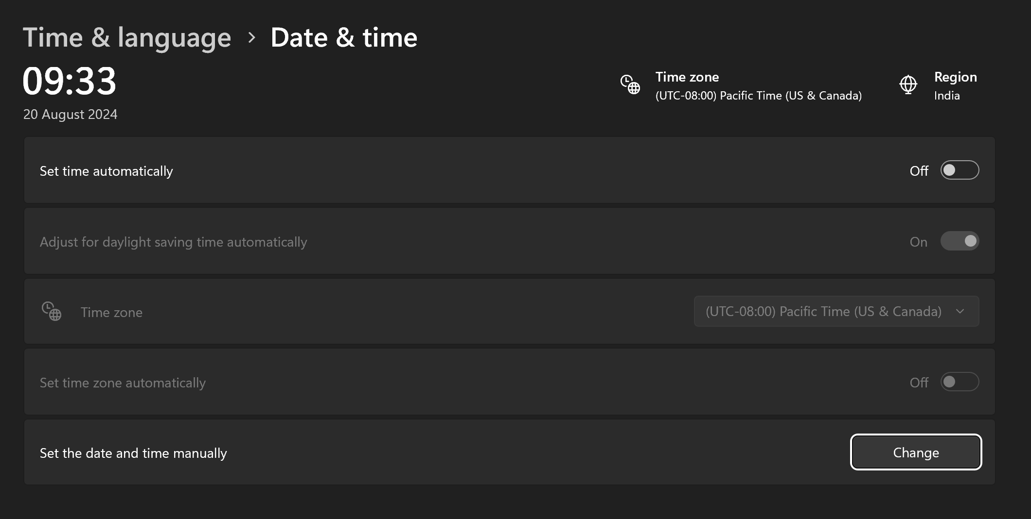 Im not able to chnage my timezone in ASUS Zenbook 14 - Microsoft Q&A