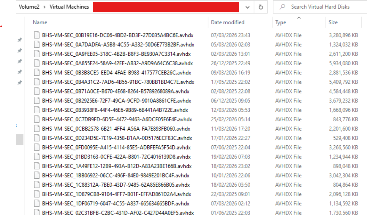 avhdx after snapshot removal
