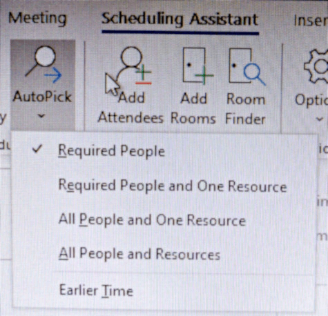 Is there a setting to make AutoPick in Scheduling Assistant skip off ...