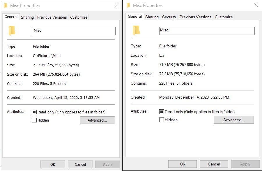 Used disc space is bigger then size of all files. - Microsoft Q&A