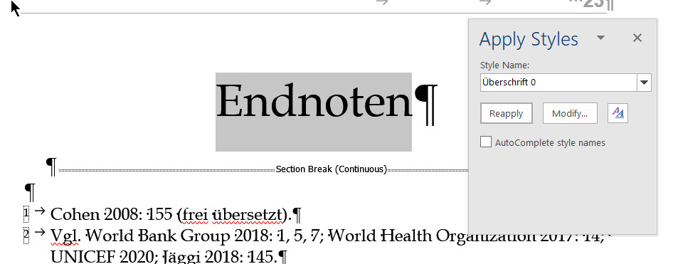 Microsoft Word endnote feature creates a page break - Microsoft Q&A