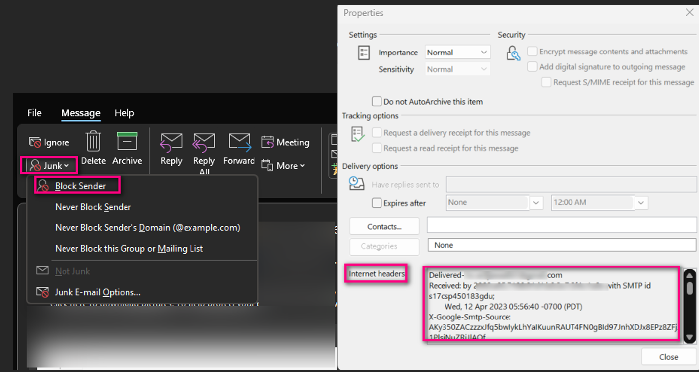 How do I block junk emails with no email address? - Microsoft Q&A