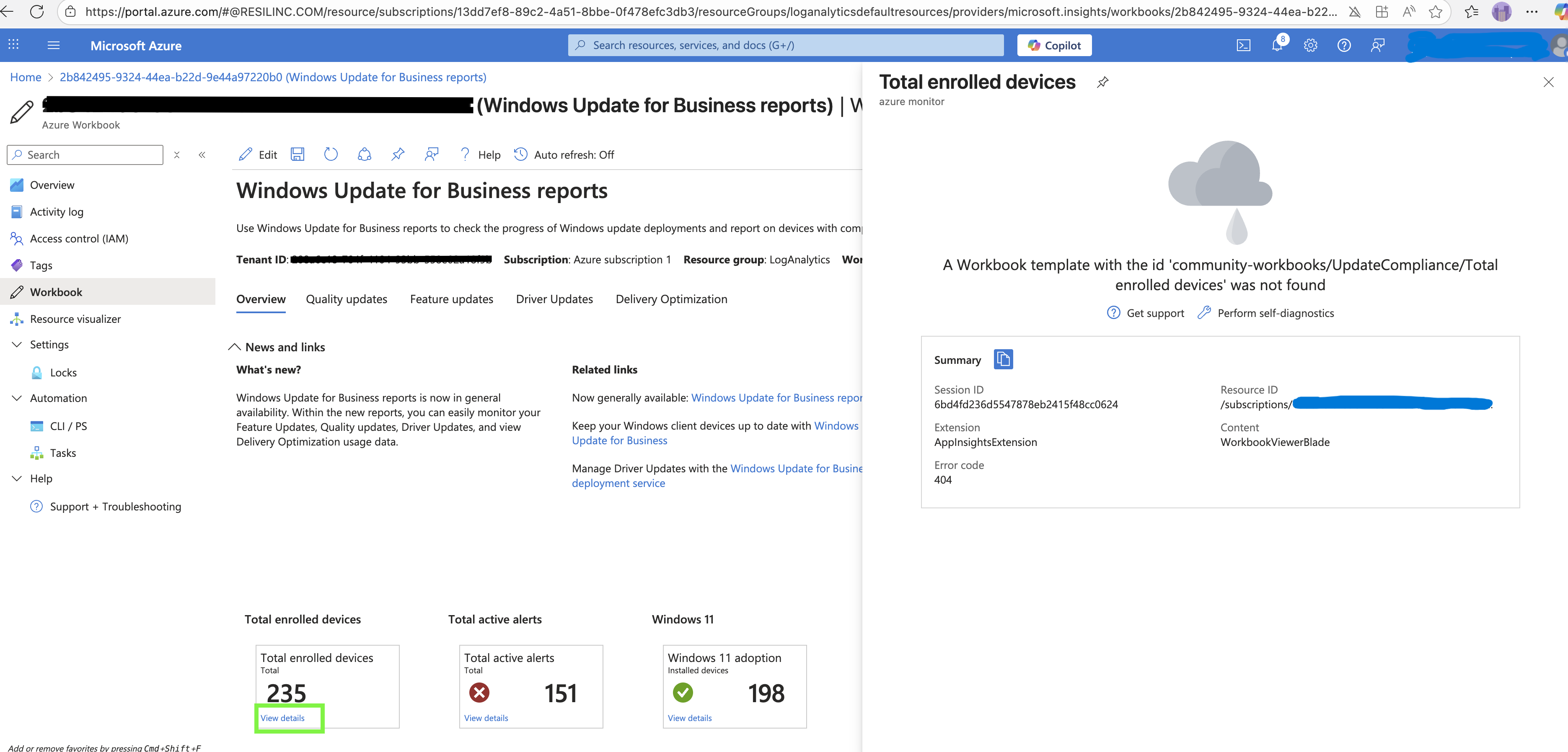 Windows update for business reports error - Microsoft Q&A
