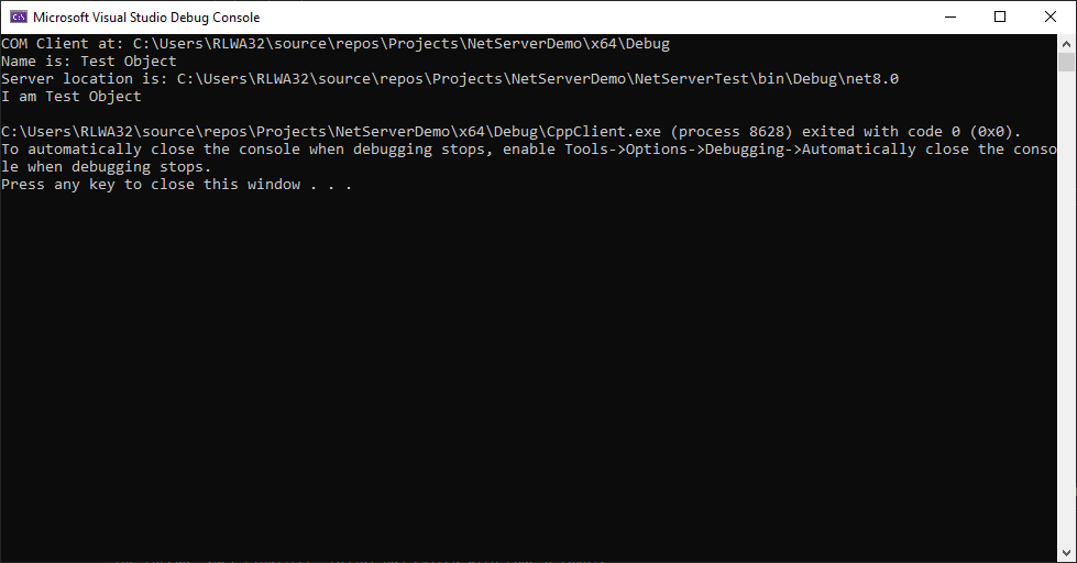 CppClient results