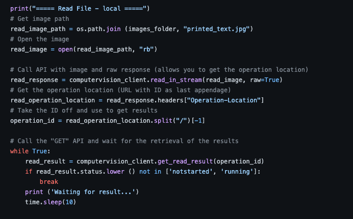 Computer Vision status stuck on "Running" - Microsoft Q&A