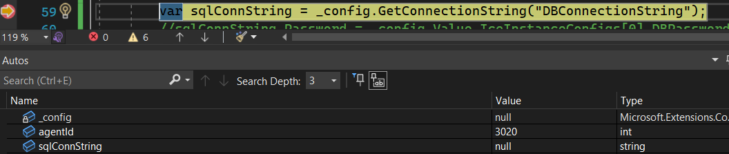 Receiving a null DB string and a system.Argument exception - Microsoft Q&A