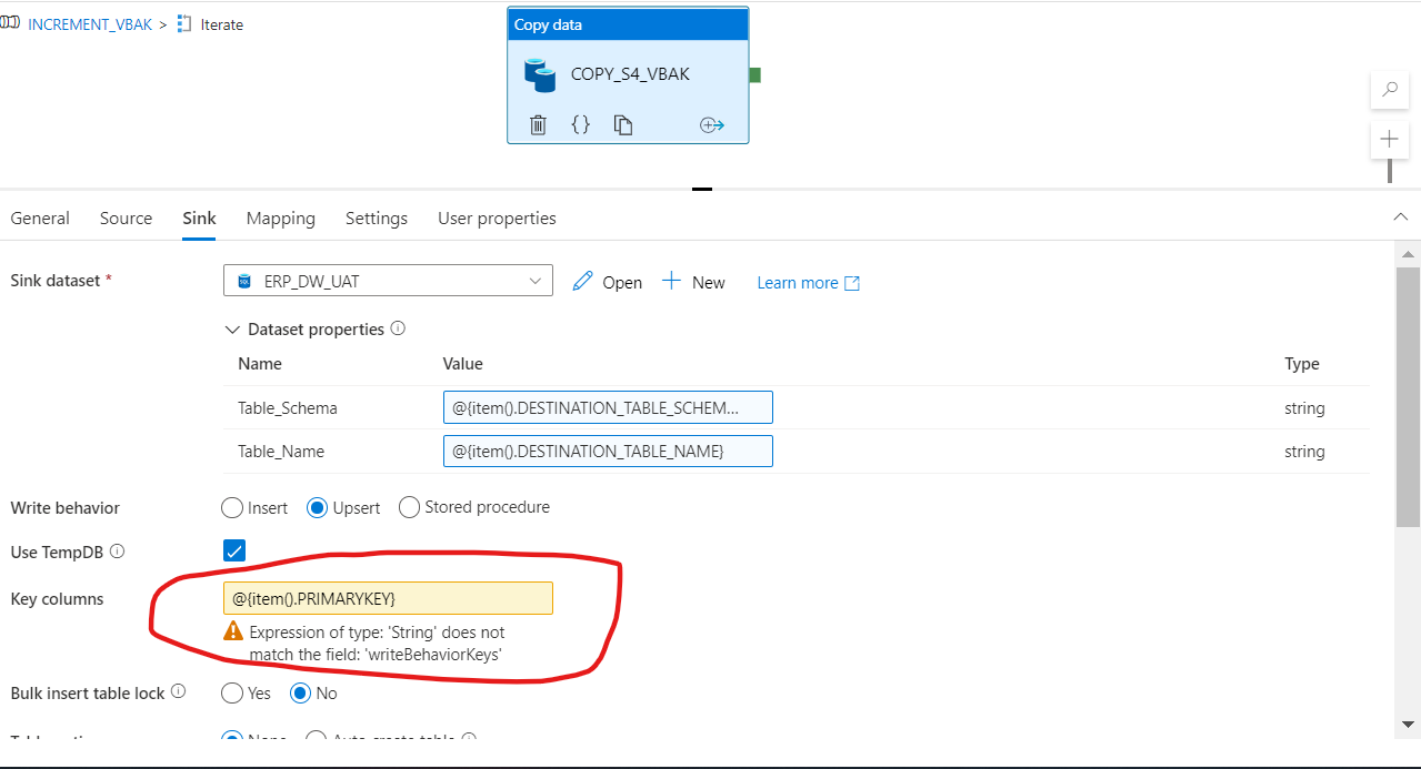 Passing Array Issue in Upsert in copy Activty - Microsoft Q&A