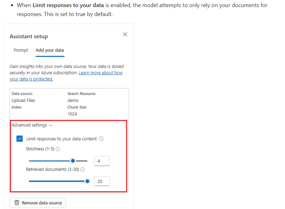 how to limit response to my data in Azure AI? - Microsoft Q&A