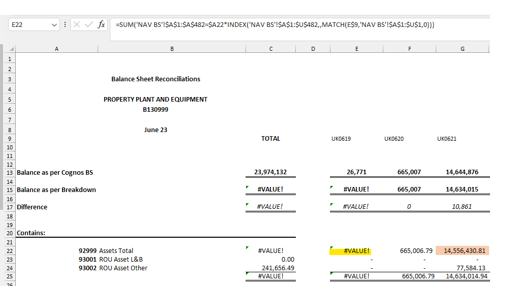 Issue with SUMIF / INDEX / MATCH formula - Microsoft Q&A