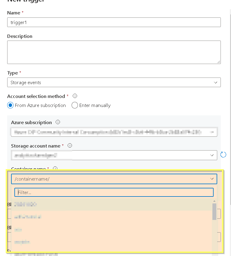 Not Able to list the trigger in the Azure Storage Account - Microsoft Q&A
