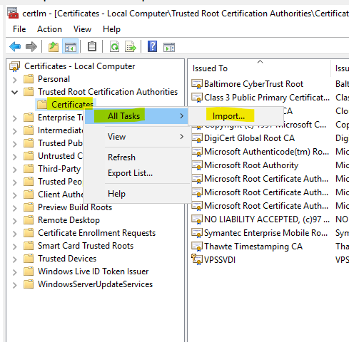 How to install ssl certificate from trusted ca authroity in hyper v ...