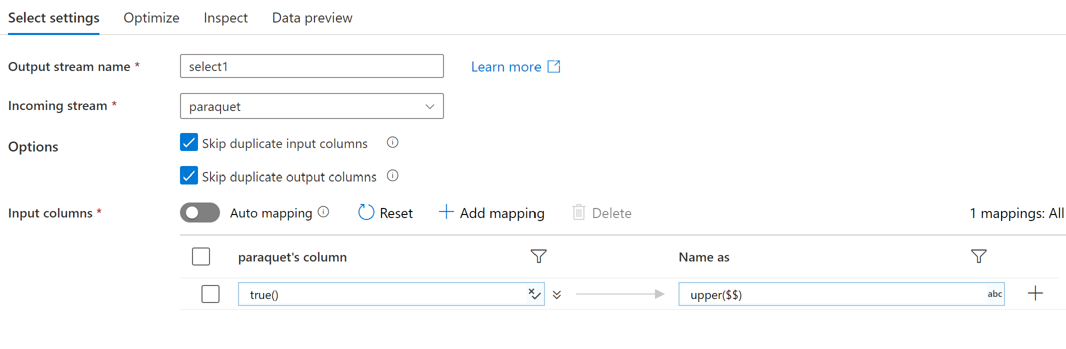 How to mapped the columns in Data Flow - Microsoft Q&A