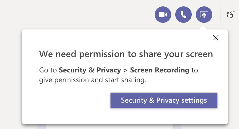 New teams blocking screen sharing on macbook - Microsoft Q&A