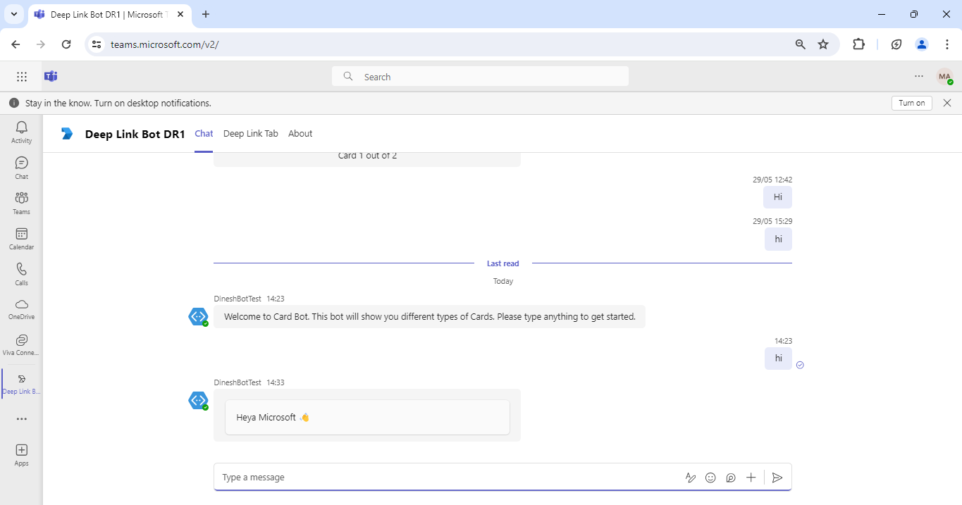 Posting to sideloaded Bot conversation is failing with "Authorization ...