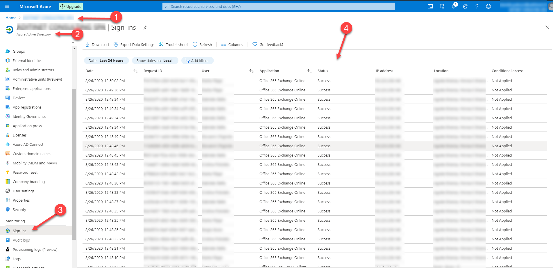 Azure Sentinel Active Directory Connector show different info about logins than Azure Active