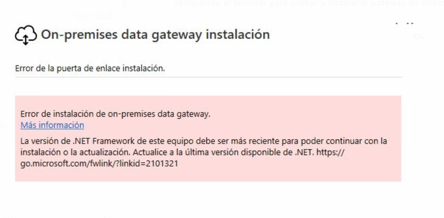 Error al instalar la instalación del data gateway - Microsoft Q&A