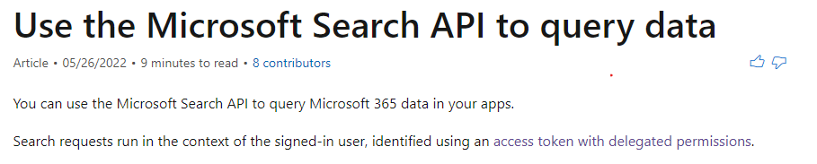 Ideal way to use Microsoft Search API - Microsoft Q&A