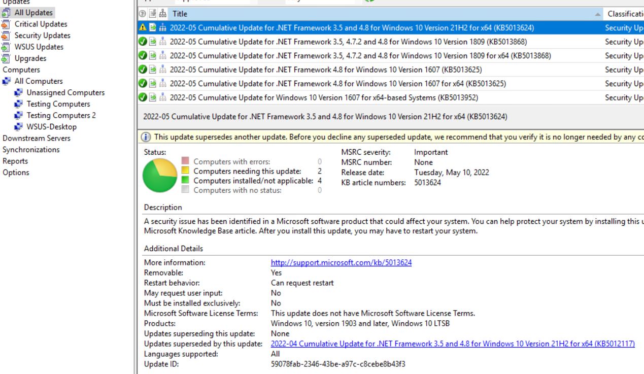 WSUS approval for removal doesn't work - Microsoft Q&A