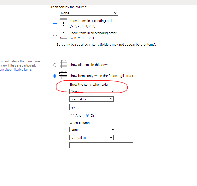 Bug in the way view filters work - Microsoft Q&A
