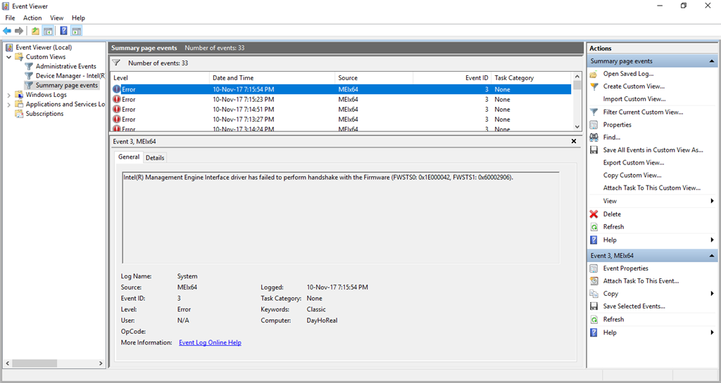 Intel Management Engine Interface -This device cannot start. (Code 10 ...