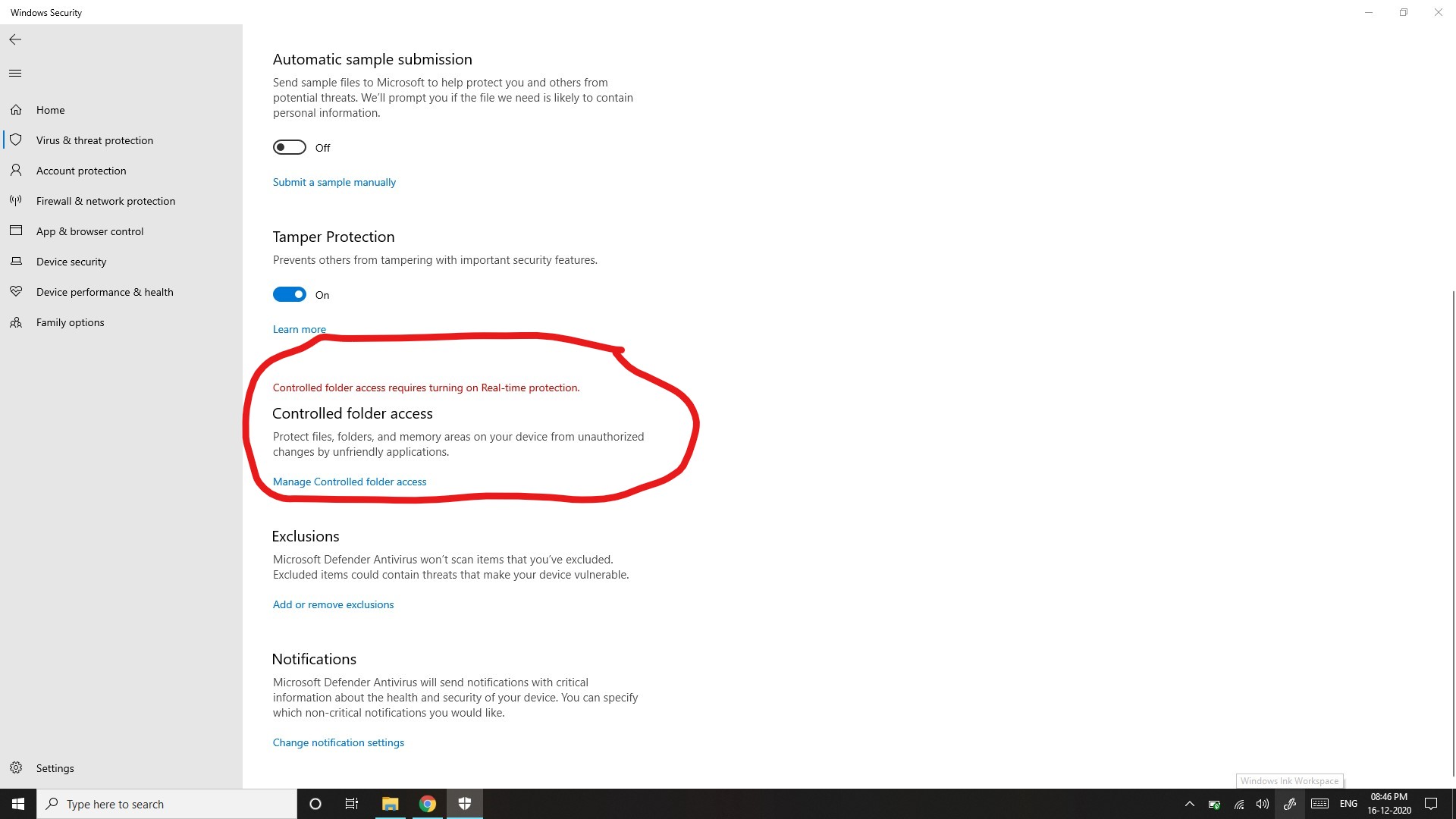 Windows security disabled - Microsoft Q&A