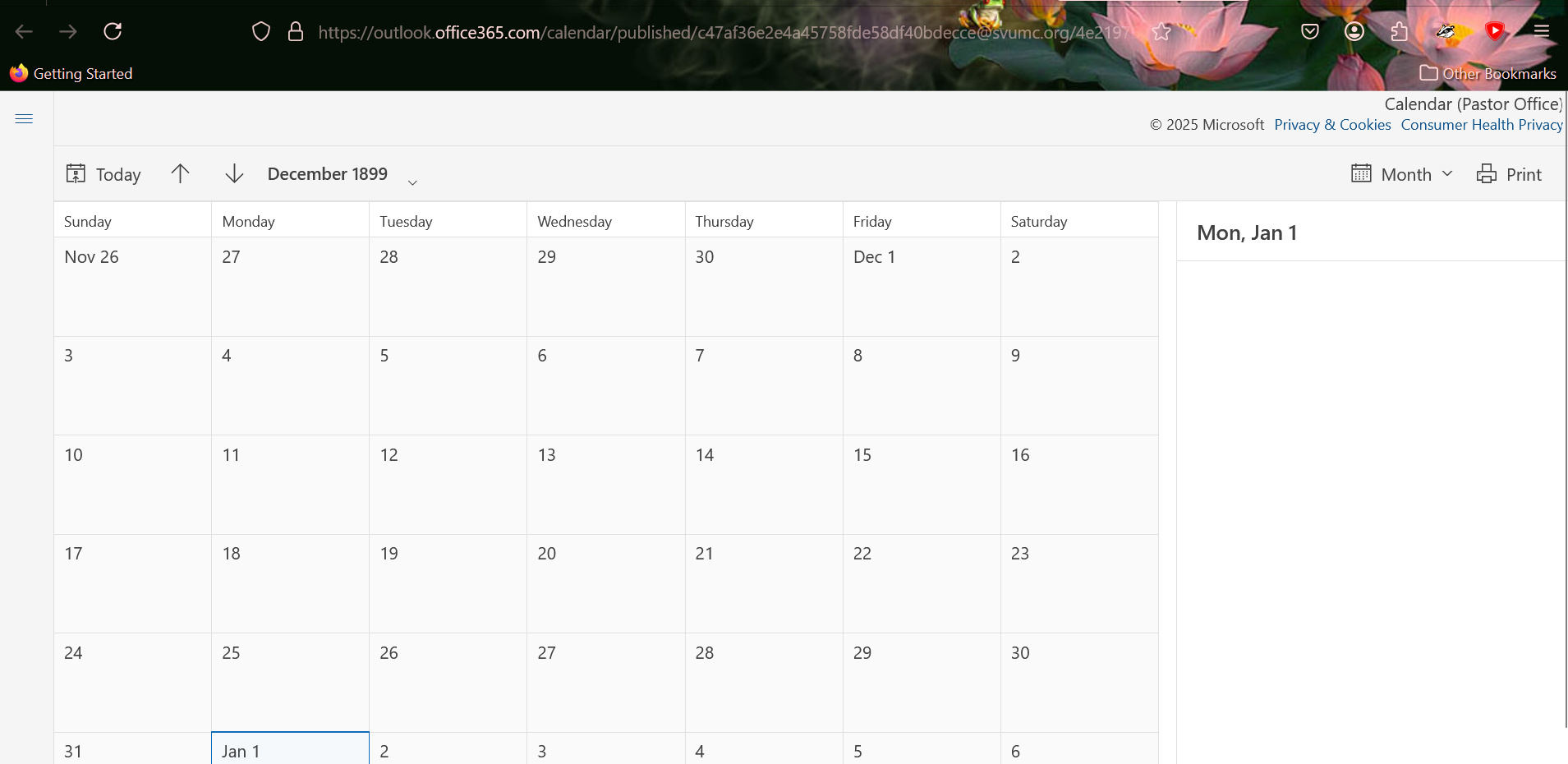 Published Calendar - Screenshot 2025-02-10