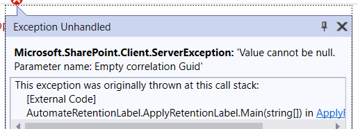 Error Applying Retention Label to SharePoint Document Library Using ...
