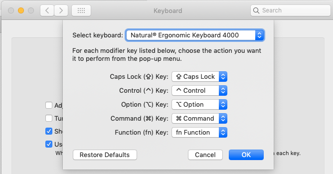 Making Intellitype/Microsoft keyboard work with Mac OSX Mojave 10.14.6 ...