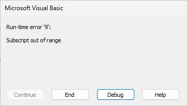 Run time error on VBA code - Microsoft Q&A