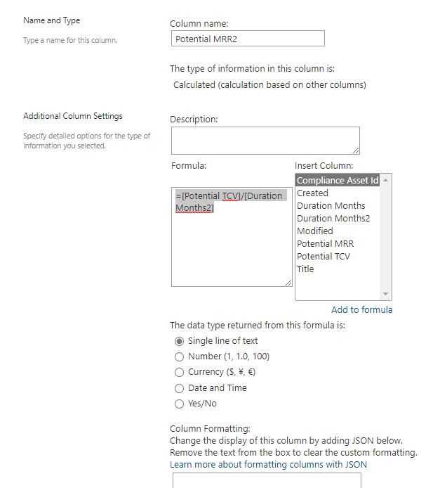 Hi Guys, need help in calculation column in sharepoint - Microsoft Q&A