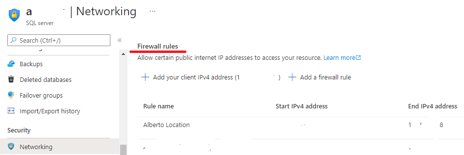 Not finding optionn Firewall and network security for the SQL server I ...