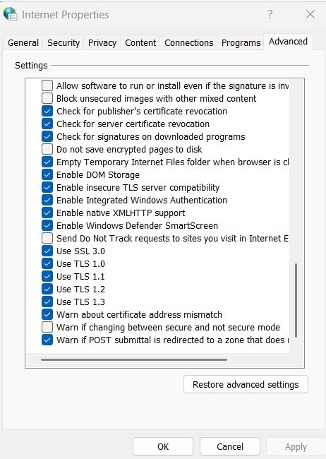 A fatal error occurred while creating a TLS client credential. The ...