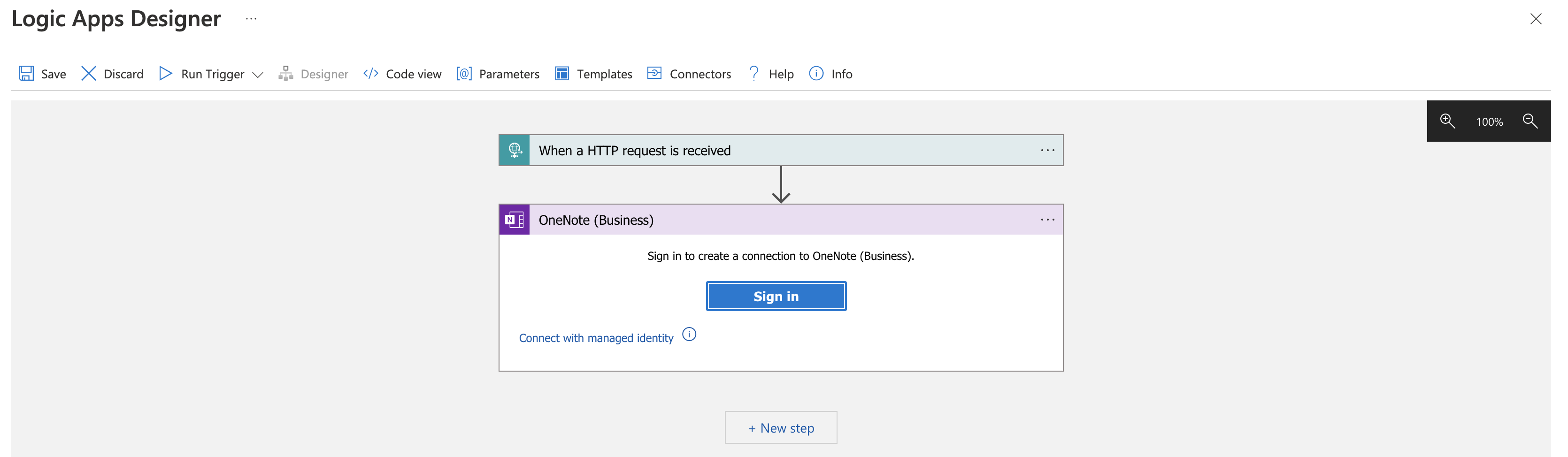 Sign-In error while adding OneNote action to Logic App - Microsoft Q&A