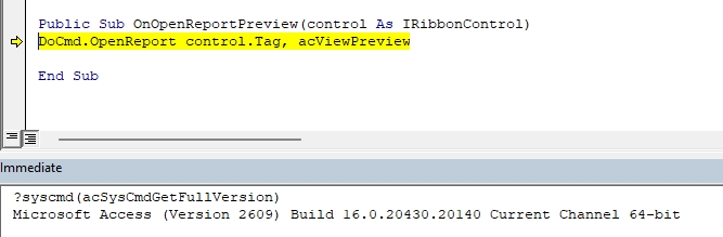 Memory error 2004 during report open - code