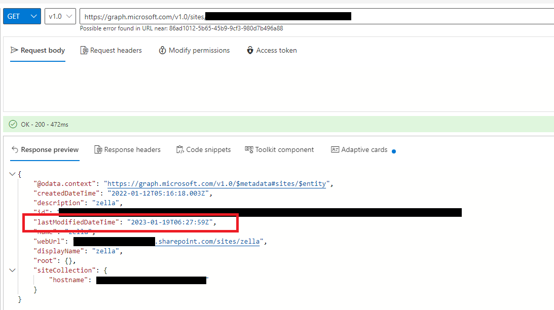 Get the modified by name and modified date of all the sites present in ...