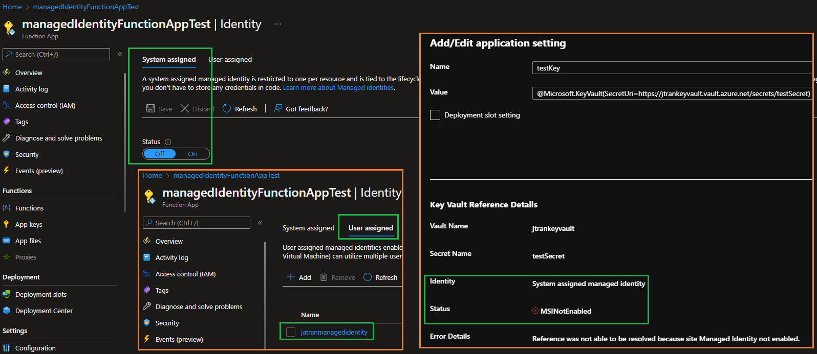 Bug: Identity type displayed as System assigned managed identity even ...