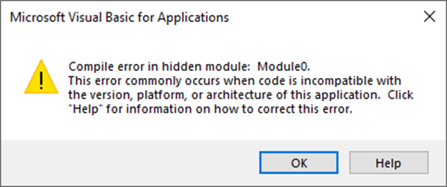 How to fix a compile error, Module0 - Microsoft Q&A