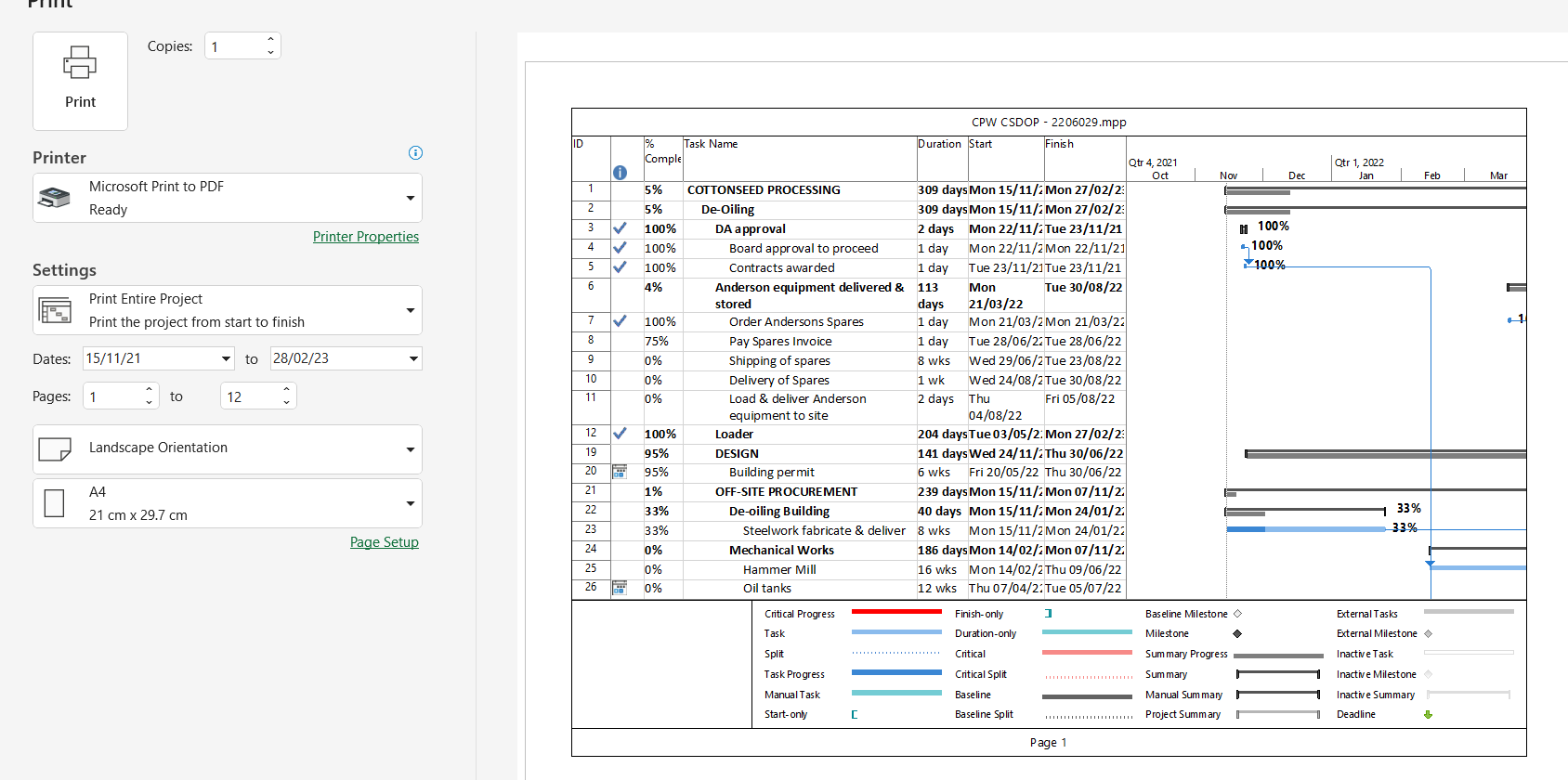 MS Project Gantt chart and tasks dissapear but are printable