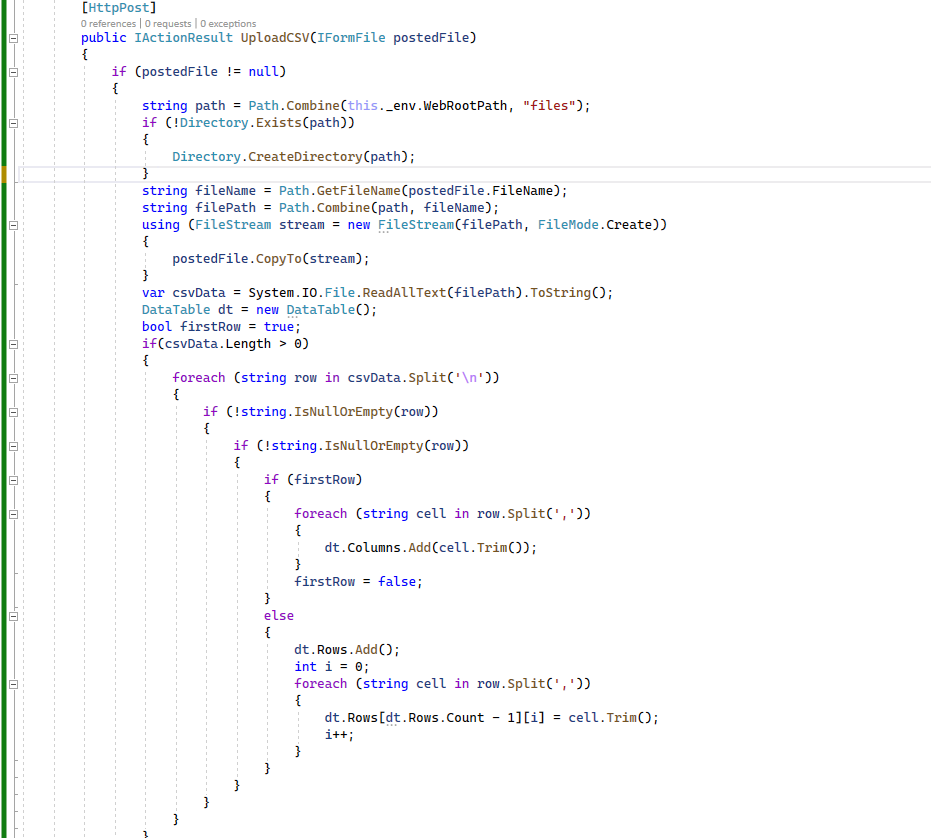 Using ASP.NET Ccore MVC to extract data from csv file - Microsoft Q&A