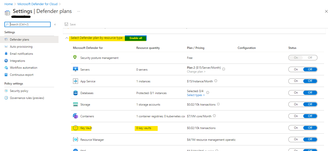 Does Microsoft Charge for the Defender Plan For Resource which is not in use Microsoft Q&A