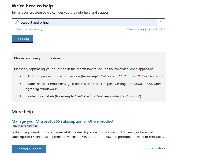 MICROSOFT*SUBSCRIPTION MSBILL.INFO IRL 7.00€ I can’t cancel my ...