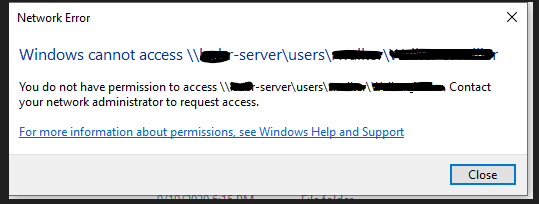 Windows cannot access