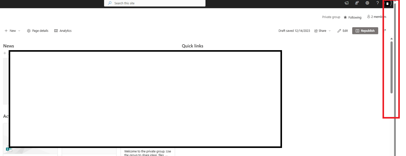 SharePoint Online - Double Scrollbars on Modern Pages - Microsoft Q&A
