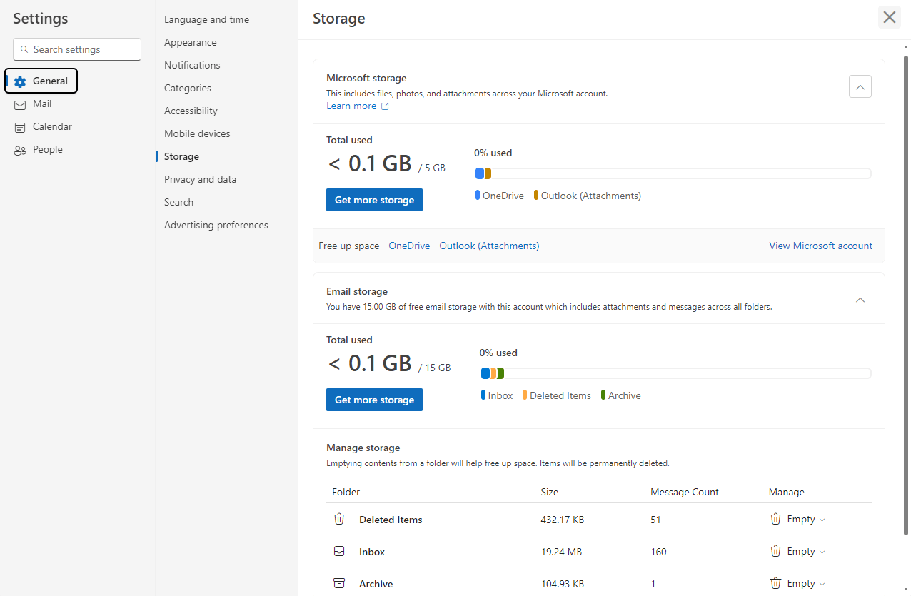 Mailbox is full but my settings say I have used 1.4GB of 100GB ...