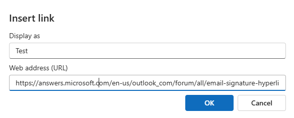 Email signature - hyperlink issues - Microsoft Q&A