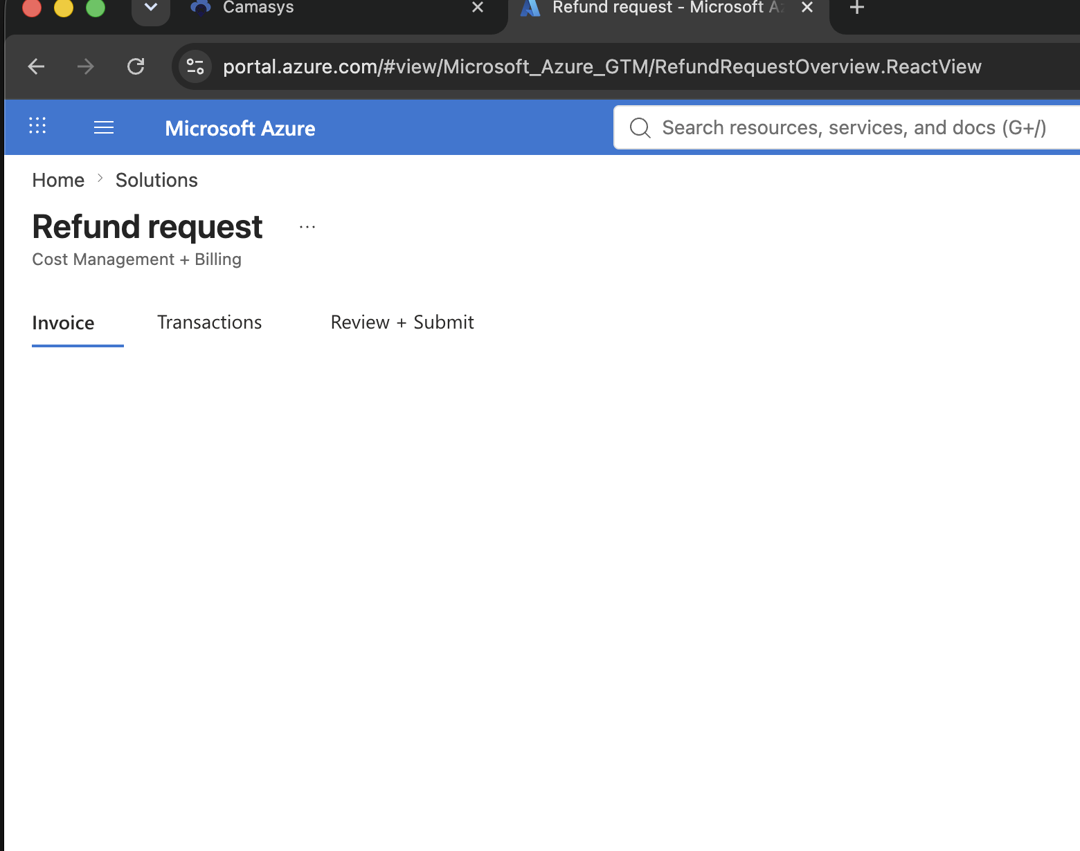 Cannot create a Azure refund request through you shit web application ...