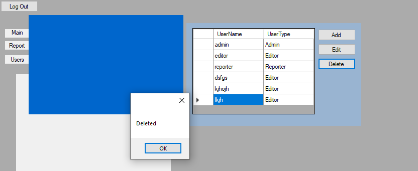 How to refresh dataGridView table from sql data table afeter